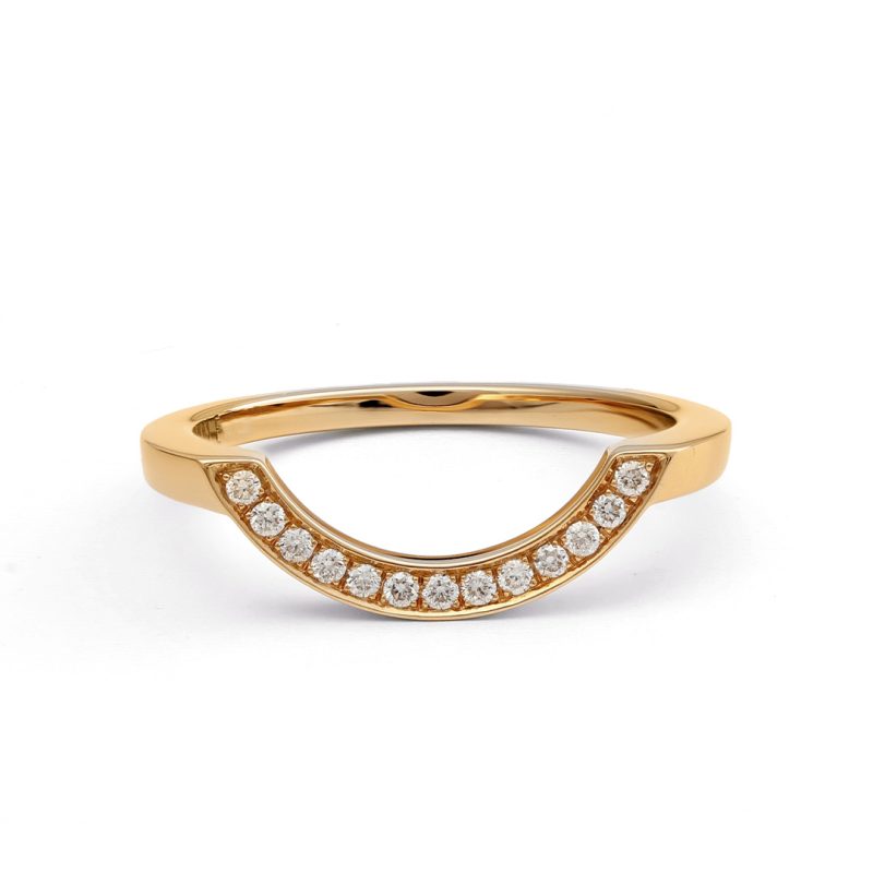 Ring Intrépide grand arc pavée - 18k yellow gold