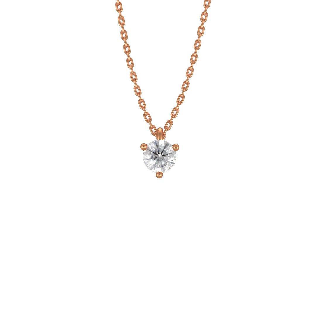 Necklace Pure 025ct - 18k rose gold lab grown diamond Loyale Paris