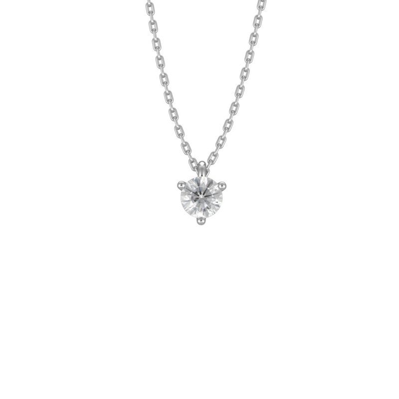 Necklace Pure 025ct - 18k white gold lab grown diamond Loyale Paris