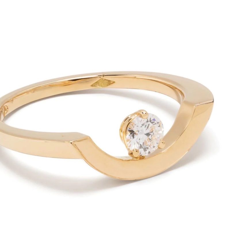 ring intrépide grand arc 025ct pavée - 18k yellow gold lab grown diamond loyale paris 5