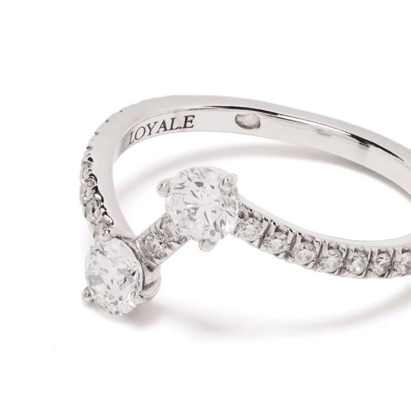 Ring Toi-Moi 025ct x2 pavée - 18k white gold lab grown diamond Loyale Paris 4