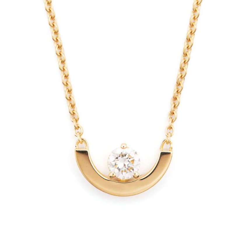 Necklace Intrépide Petit Arc 0.25ct - 18K yellow gold lab grown diamond Loyale Paris 1