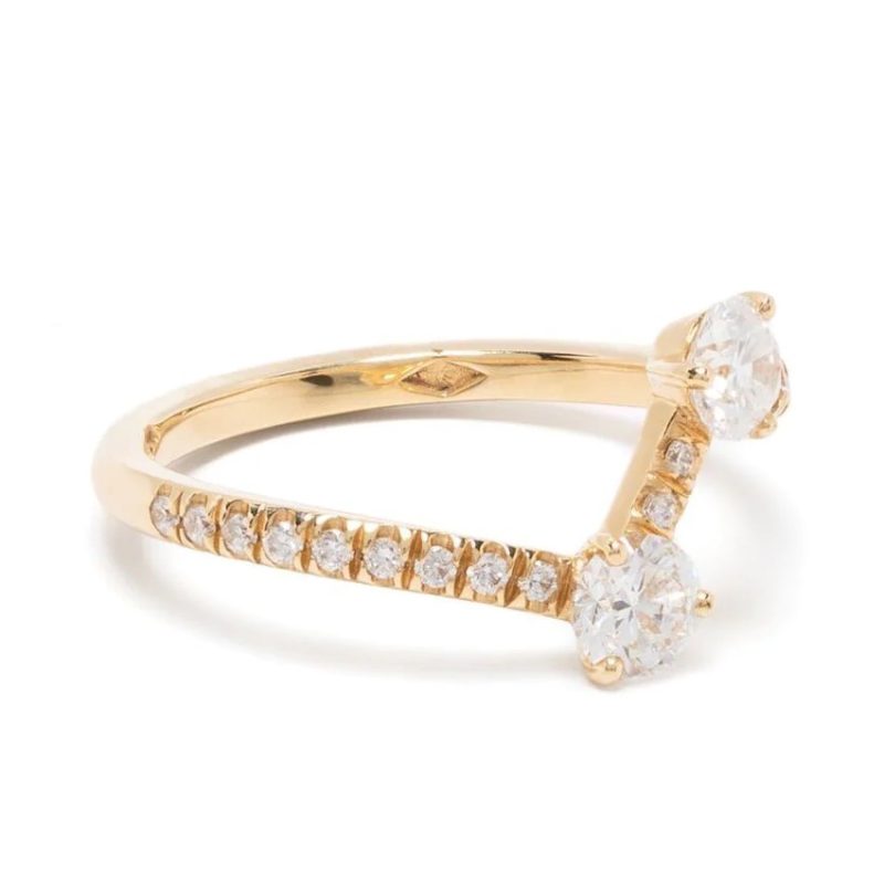 Ring Toi-Moi 025ct x2 pavée - 18k yellow gold lab grown diamond Loyale Paris 4