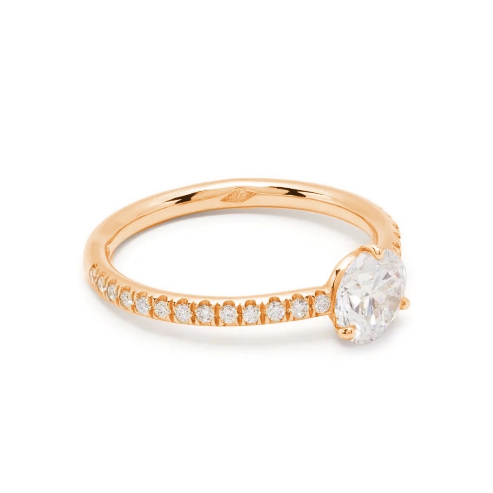 Solitaire Absolu.e 1ct pavé - 18k rose gold 1