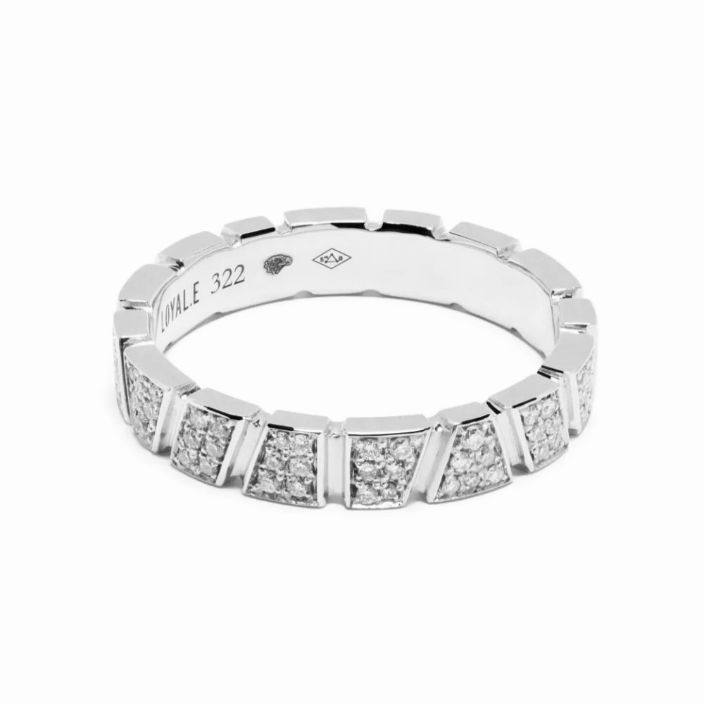 Ring Ride & Love pavée - 18k recycled white gold lab grown diamonds loyale paris fine jewelry 1