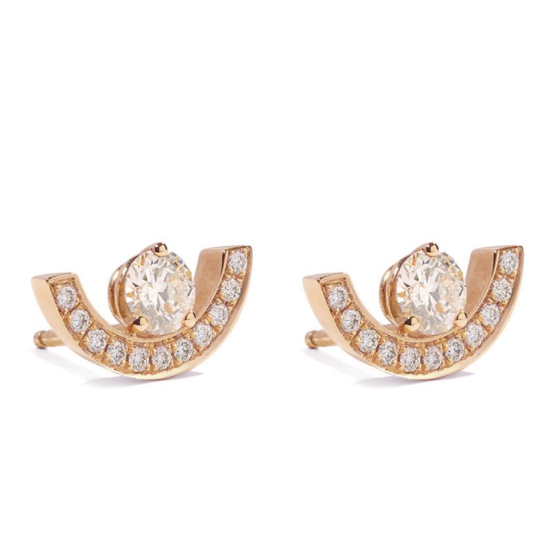 Boucles_d'oreilles_Intrepide_petit_arc_0.25ct_x2_pavee_-_Or_rose_18k_-_diamant_ethique_-_Loyale_Paris_-_1